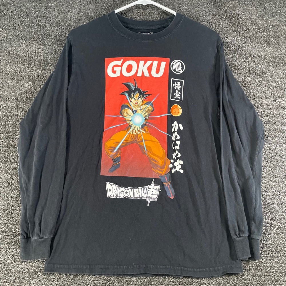 Dragon Ball Super Goku Graphic Tee Mens Small Black Good Long Sleeve Anime Shirt